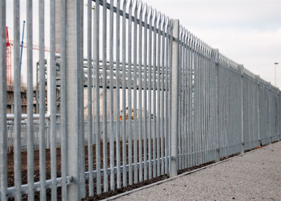 Hot Dip Galvanized Euro Steel Palisade Anggar 1.5m Tinggi Industri Iso9001 Oem