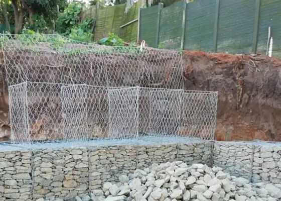 Hexagonal Hole Gabion Wall Wire Mesh Hot Dip Galvanized / PVC dilapisi