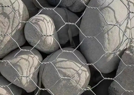 Hot Dip Gavanized Gabion Box / Hexagonal Gabion Stone Cages Untuk Banjir