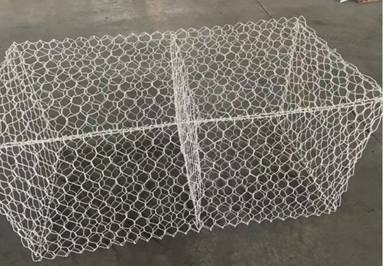 Baja Karbon Rendah HDG Gabion Baskets 100 * 120mm Untuk Boudary Line