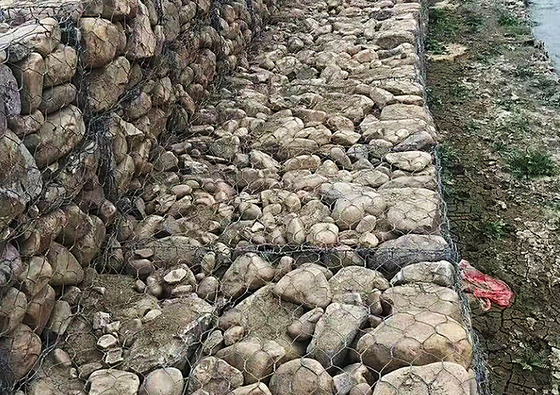 Gavanisasi Gabion Stone Cages Untuk Mencegah Patah Batu 2*1*1m