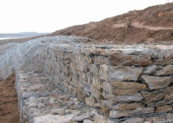 ASTM A974 Standar Gabion Wire Mesh Dengan Low Carbon Iron Wire Dan Zinc Coated 220-270g