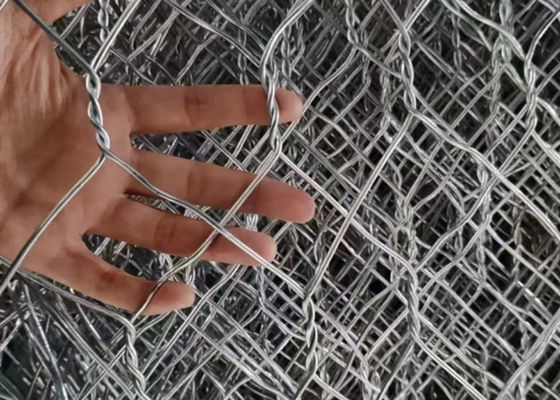 Kandang Batu Kawat Gabion Galvanis Hot Dip 2x1x1 Untuk Perlindungan Jembatan 2.7mm