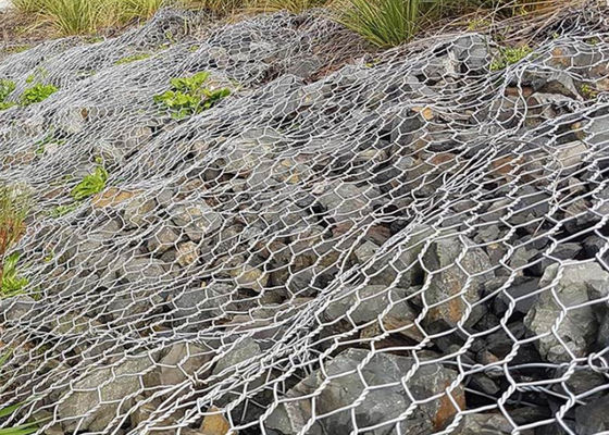 0.5mx0.5mx1m 4mm Gabion Mesh Lapis PVC Anti Karat untuk Perlindungan Tepi Sungai Lanskap